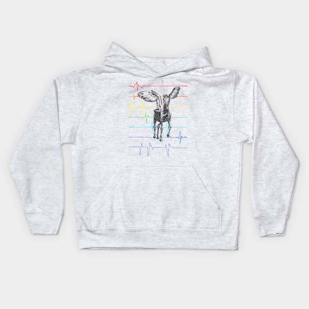 Pegasus Flatlining Kids Hoodie by RaLiz